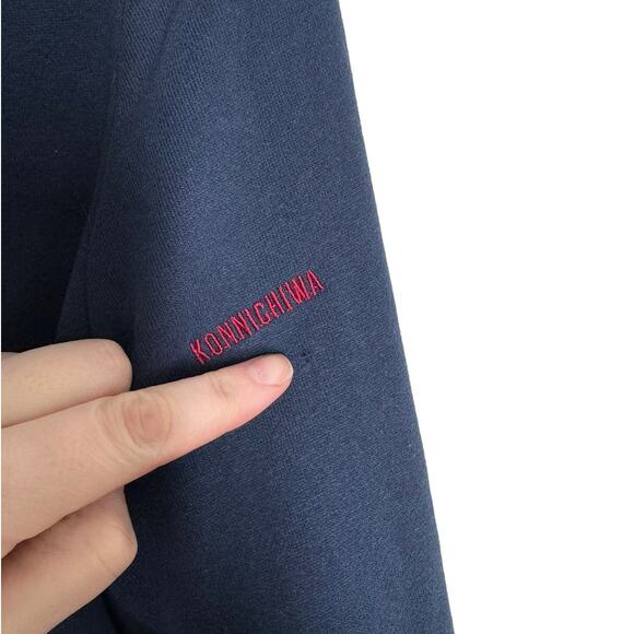 Marine‎ Layer Signature Zip Hoodie Navy Blue Hello Embroidery Medium - Picture 5 of 9